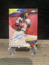 2021 Topps Chrome Ronald Acuna Jr Beisbol Red 1/5 Color match **clean!!**