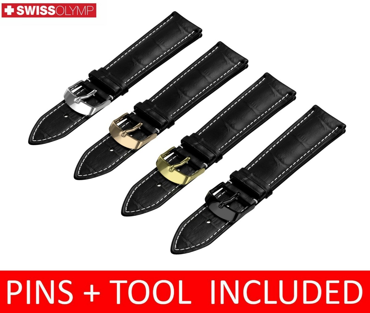 For PATEK PHILIPPE Black Genuine Leather Watch Strap Band For