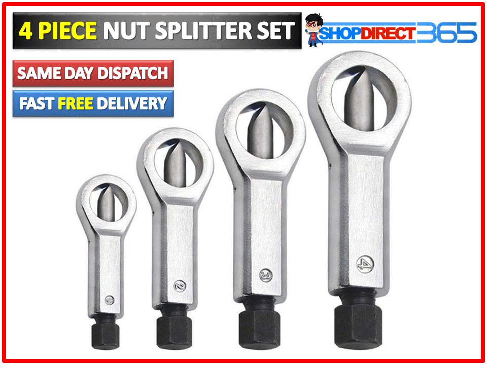 4PC Nut Splitter Tool Set Broken Damaged Stuck Remover Corroded Split