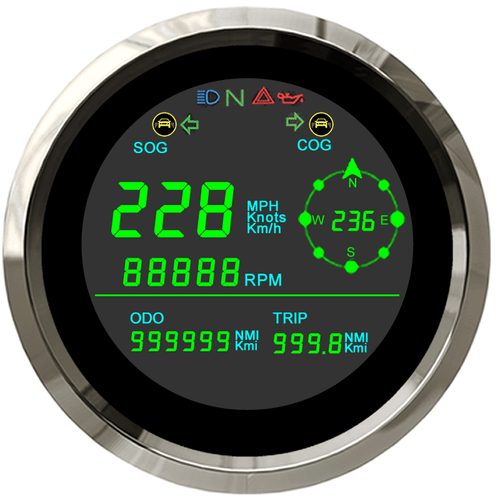 85mm LCD GPS Speedometer MPH KNM/H with Tachometer For Marine Boat Car Truck ATV - Picture 2 of 9