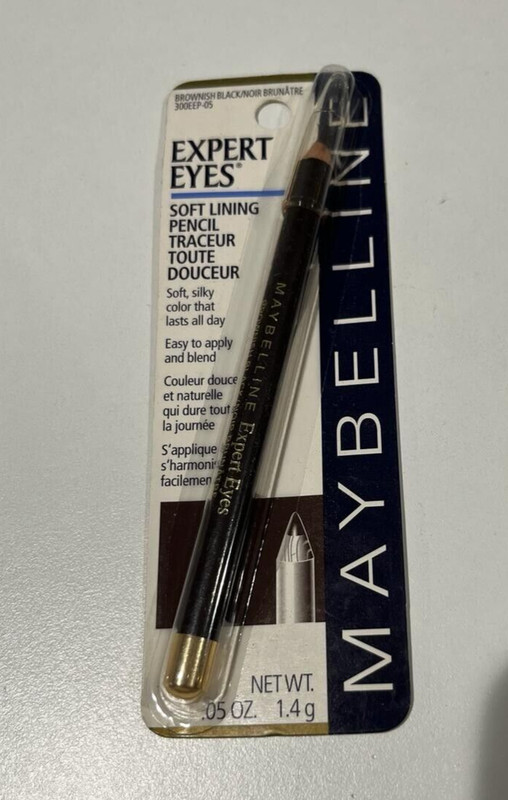 1PC MAYBELLINE EXPERT EYES SOFT LINING PENCIL 300EEP-05 BROWNISH BLACK .05OZ NIP
