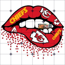 Sublimation Print Lips Chiefs Football Ready to Press Heat Transfer
