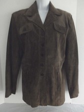 Womens Large Brown Suede Jacket Fitted Lined Morgan Cooper Sin