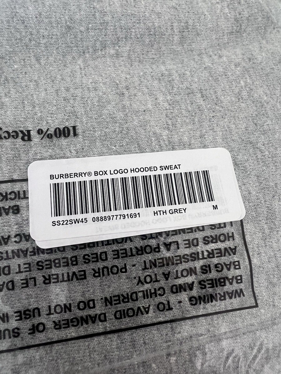 しほりページ Supreme X Burberry Box Logo Heather Grey Hoodie Sz M Brand