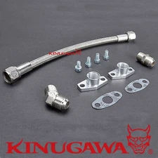 Turbo Oil Return / Drain Line Kit 10AN Garrett GT25R GT28 GT30 Ball Bearing 35cm