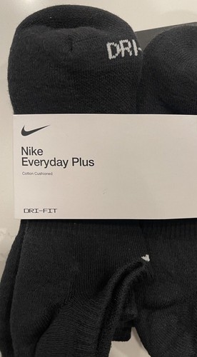 NEW 2 PAIR EVERYDAY PLUS NIKE NO SHOW SOCKS BLACK DRI-FIT YOUTH 5Y - 7Y - Picture 2 of 13