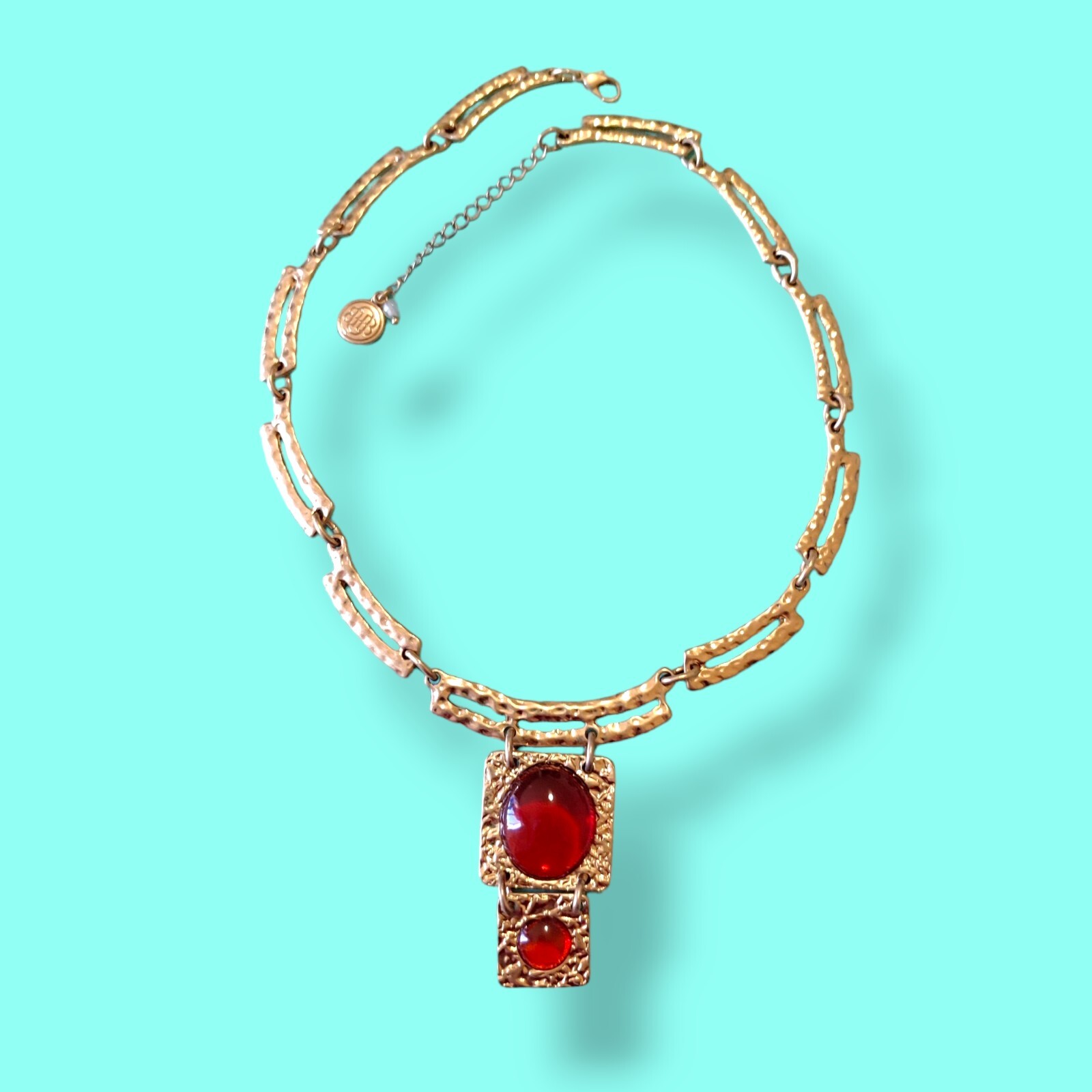 Dana Buchman Ruby Red Acrylic Statement Necklace … - image 1