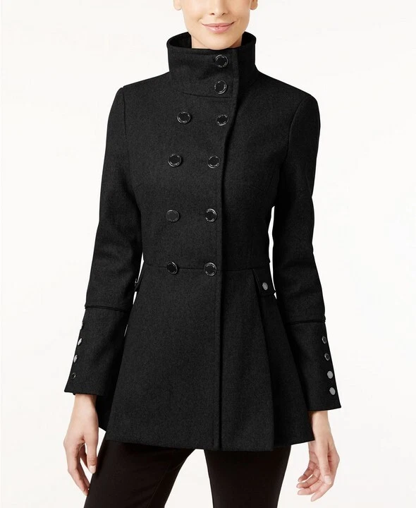 Calvin klein luxe funnel neck coat discount