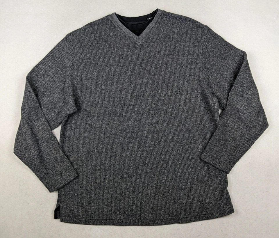 HAGGAR - MEN'S GRAY RIBBED PULLOVER SWEATER - SIZE L - Изображение 2 из 4
