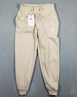 Nike Youth Club Fleece Big Kids Jogger Pants Medium Cream Drawstring FD3008