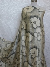 New 100 Silk Charmeuse Fabric Blossom Ivory Black Per Yard