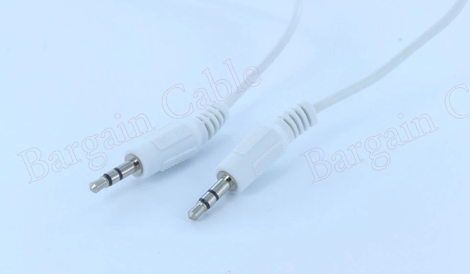 2 Pack 2FT White 3.5mm M/M Stereo Audio Cable for iPod iPhone mp3(3S11-02WHT-2P) - Image 2 of 2