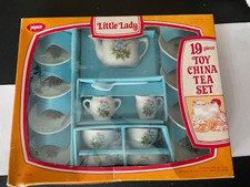 Vintage Little Lady Toy China Tea Set by Jaymar 7070 missing 3 plastic spoons 