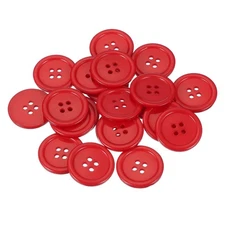 22 Pcs Resin Round Buttons for Craft, 4 Holes Sewing Snaps, Red (25mm)