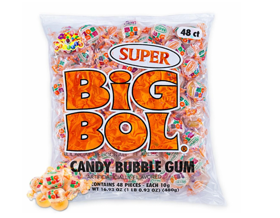 CCandy Super BIG BOL Candy Bubble Gum, 10g Per Piece, 48 count (1-Pack)