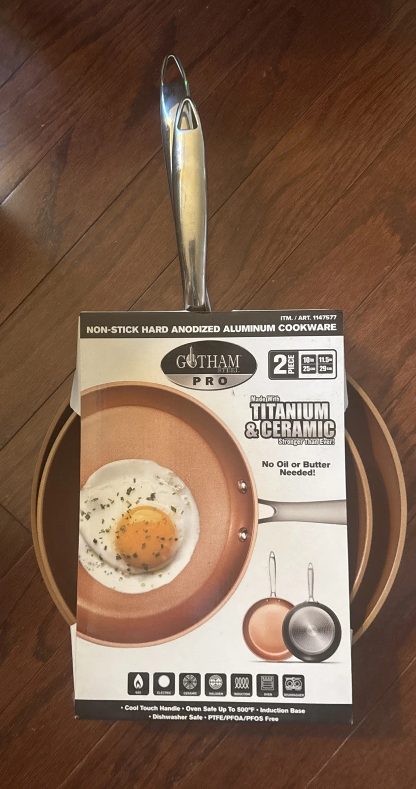 Gotham Pro 2-piece Ceramic Nonstick Fry Pans | 10" + 11.5" Titanium & Ceramic
