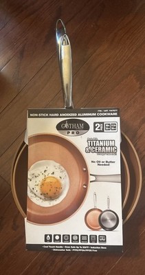 Gotham Pro 2-piece Ceramic Nonstick Fry Pans | 10'' + 11.5'' Titanium & Ceramic