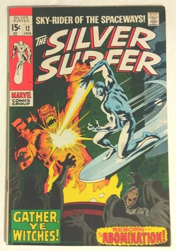 Silver Surfer #12 1969 Vintage Marvel Comic Stan Lee John Buscema Abomination