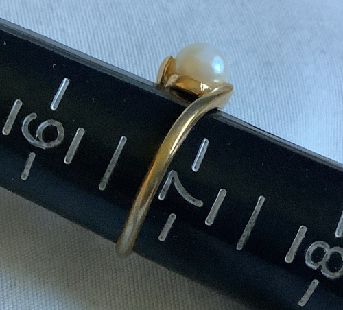 18 KT HGE Ring vergoldet Kunstperlen Größe 6,75 - Bild 2 von 5
