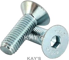 M10 (10mmØ) COUNTERSUNK SCREWS ALLEN SOCKET BOLTS HIGH TENSILE 10.9 ZINC PLATED