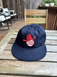 Ebbets Field Flannels Navy Blue Adjustable Baseball Cap Rare Cowboy Texas