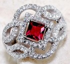 3CT Heat Treated Rubellite Tourmaline 925 Solid Sterling Silver Ring Sz 7 U1-1 — photo 1