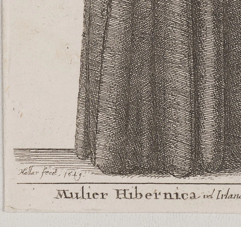 W. HOLLAR (1607-1677), Irische Frau im Pelzmantel,  1649, Radierung Barock - Bild 4 von 4