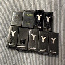 Men s Fragrance Lot: YSL Y EDP, Bleu de Chanel, Valentino Uomo, Oud Wood