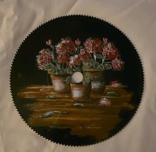 Vintage Hand Painted Saw Blade Floral Design