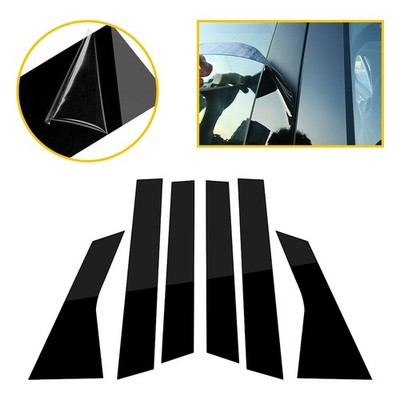Fit 2018-2021 Honda Accord 6X Black Door Car Window Pillar Post Cover Trim
