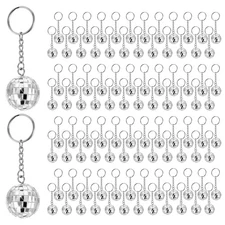 Grevosea Disco Ball Keychain, 96 Pieces Disco Ball Party Favors Keychain 70s ...