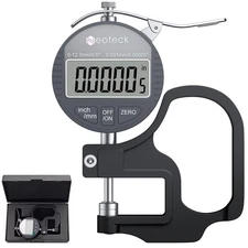 Neoteck Digital Thickness Gauge 0.5inch/12.7mm,0.00005inch/0.001mm LCD Displa...