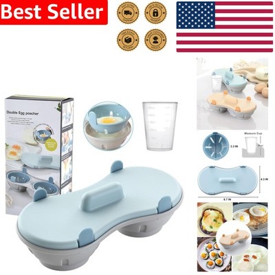 Microwave Egg Poacher 2 Pack Silicone, Blue, Dishwasher Safe, Breakfast Maker