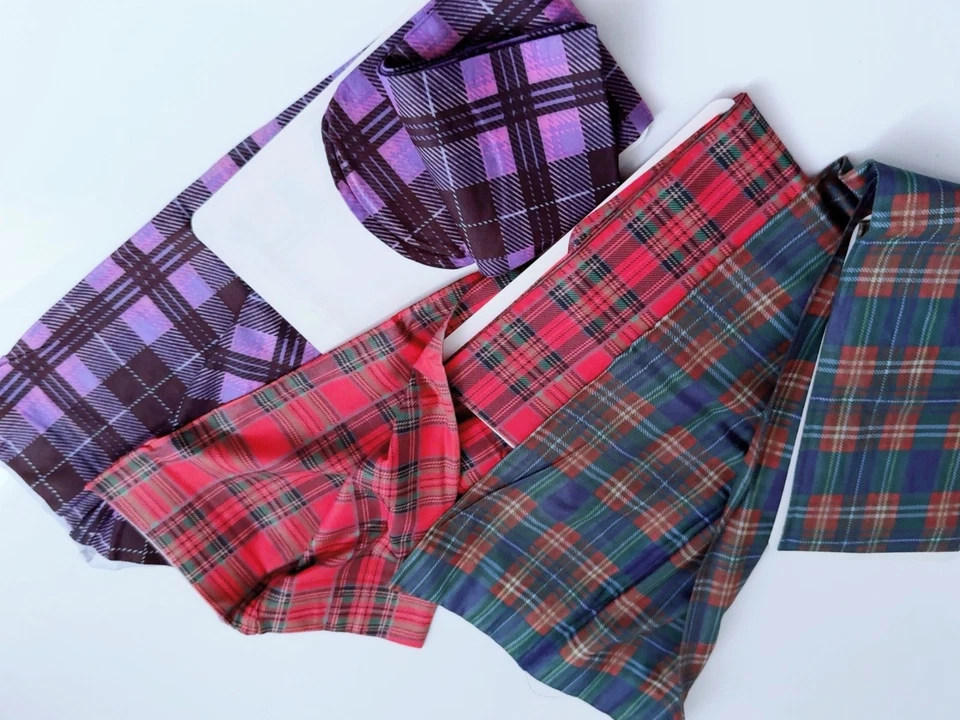 Medias pantimedias opacas elegantes retro vintage a cuadros tartán Foto 3 de 4