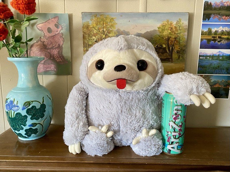 Namakemono No Mikke Let’s Join Hands Grey Sloth Plush By Amuse Tongue Out Awake