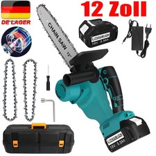 12 Zoll Akku Kettensäge Motorsäge Elektro Kettensägen + 5.5Ah 18V Akku + Koffer