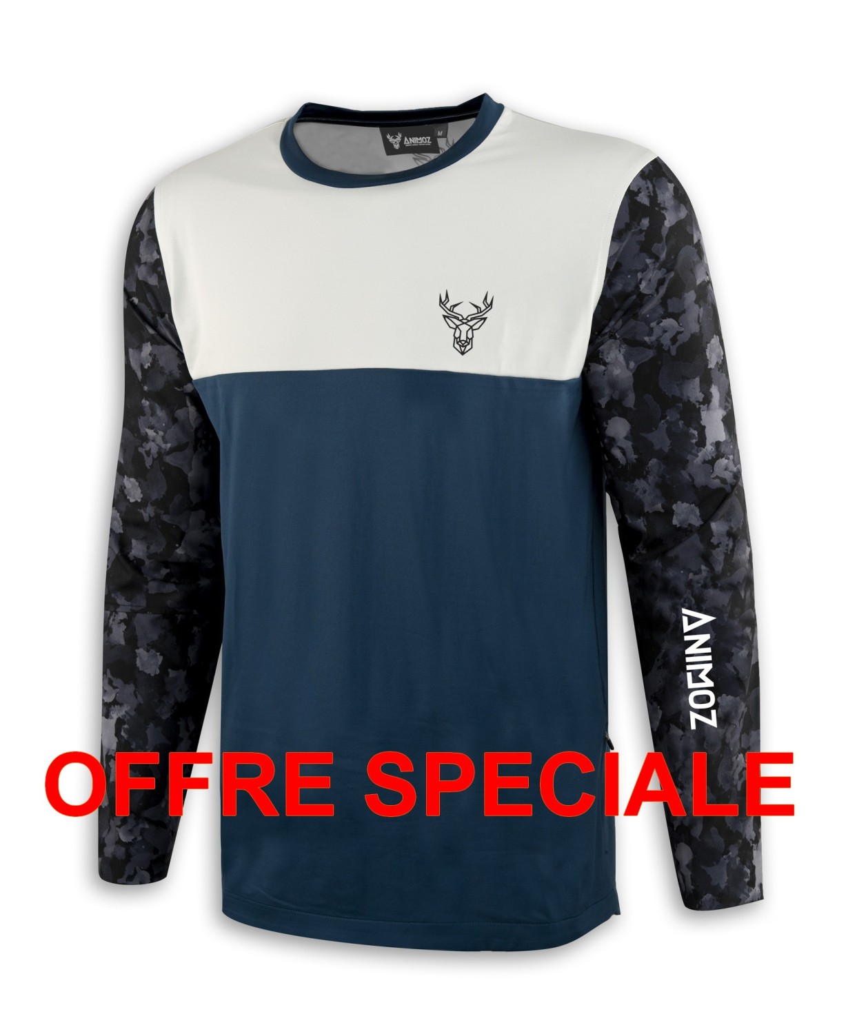 T-shirt bleu manches longues XS C9512412 vêtement stretch pour homme