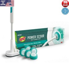 Toilet Cleaning System W/ Ergonomic Handle Disposable Scrub Pads Stain Removal