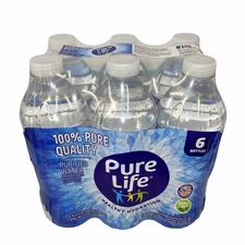 100% PURE QUALITY (HEALTHY HYDRATION) PURE LIFE (PURIFIED WATER)-6 BOTTLES 