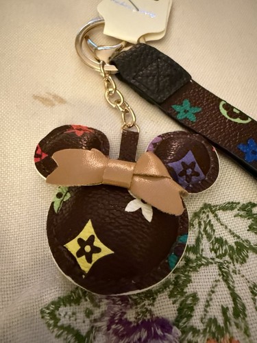 Luxus Designer schwarz bunt Minnie Mouse Handtasche Anhänger/Schlüsselanhänger - Bild 3 von 5