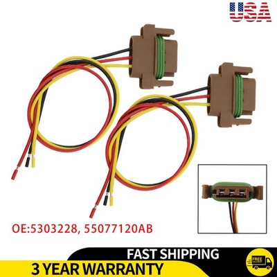 2PCS 3-Pin Turn Signal Light Connector Fits Dodge Ram 2500 2003-2009 5303228