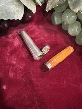 Antique W.M.&Co. 1911 Sterling Silver Cheroot/Cigarette Holder Case 9ct Gold Tip