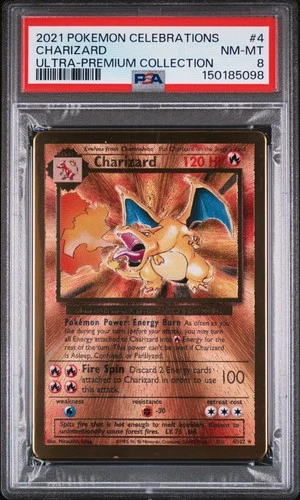 2021 POKEMON CELEBRATIONS ULTRA-PREMIUM COLLECTION #4 CHARIZARD PSA 8