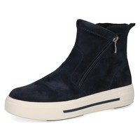 Stiefeletten Damen Leder Plateau Blau Ocean Suede 38,5 EU Caprice