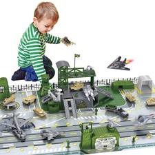Military Base Set, Army Men Playset with Military Vehicle,Weapon Gear Accessorie