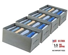 Extra Large Clothes Closet Organizer 6 Compartments for Jean Sweater 4pc Gray