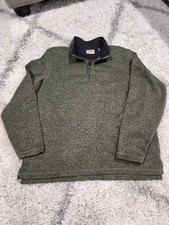 Wrangler Authentics Sweater Mens XL Fleece Quarter Zip Pullover Green