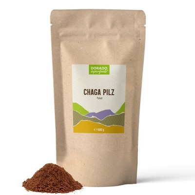Chaga Pilz Vitalpilz Pulver - 1000 g ohne Zusätze aus Wildsammlung