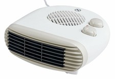Challenge 2kW Flat Fan Heater - White - 1 Year Guarantee