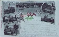 168489 AK Görlitz Litho 1898 Restaurant Weinberg Ständehaus Landeskrone Viaduct
